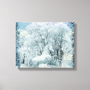 Snö Forest and Horse Canvastryck
