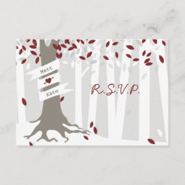 Snö Forest Red Winter Wedding OSA Kort