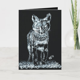 Snö Fox Unge Helgkort