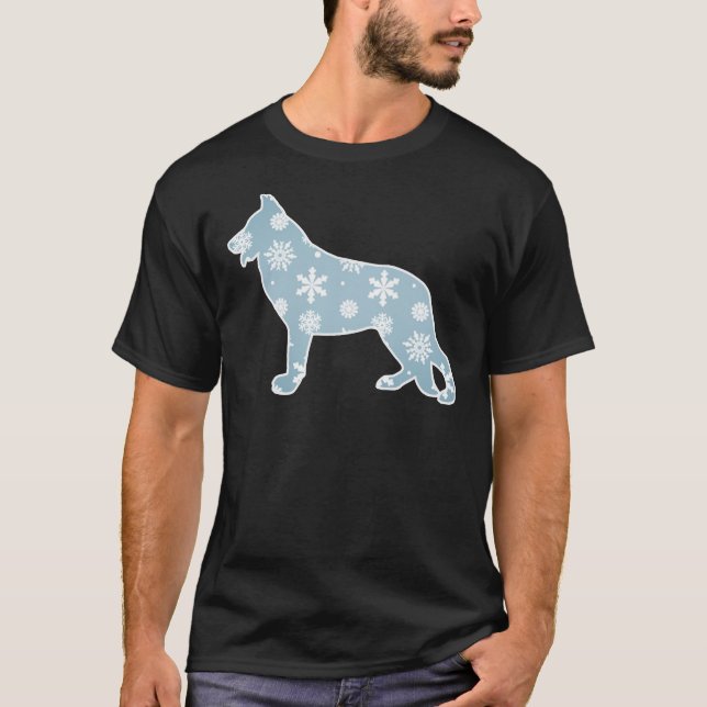 Snö German Shepherd T Shirt (Framsida)