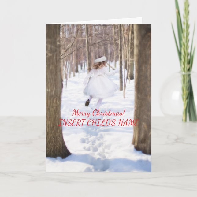 SNÖ GIRL CHRISTMAS-KORT TACK KORT (Framsida)