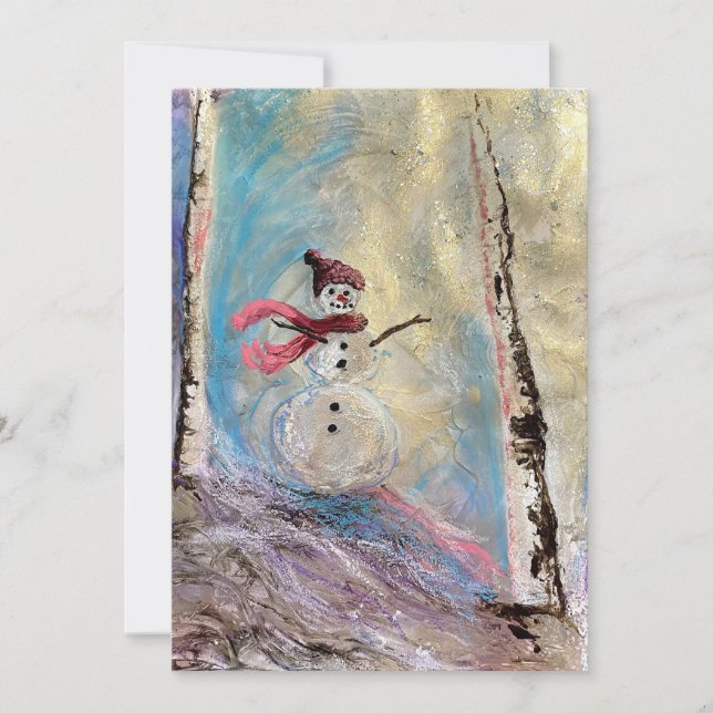 Snö Girl Helgdag Card Tack Kort (Framsida)