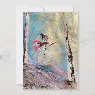 Snö Girl Helgdag Card Tack Kort