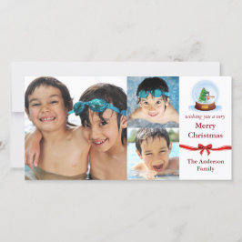 Snö Globe 3 Foton jul - Fotoport Julkort