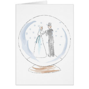 Snö Globe Bröllop par Hälsningskort