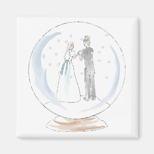 Snö Globe Bröllop par Magnet