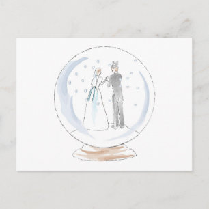 Snö Globe Bröllop par Vykort