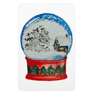 Snö Globe Crystal Boll Winter Village God jul Magnet