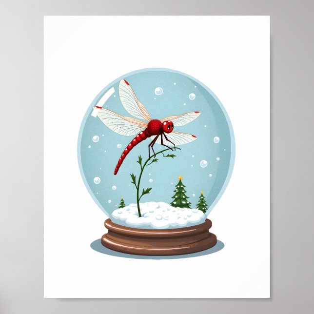 Snö Globe Dragonfly Poster (Framsidan)