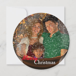 Snö Globe-familjens jul Hälsning Julkort