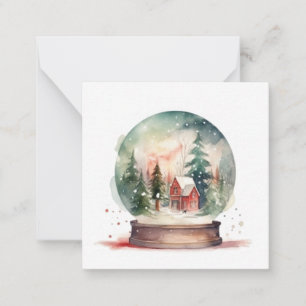 Snö Globe Glass Boll Winter Wonderland jul Anteckningskort