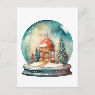 Snö Globe Glass Boll Winter Wonderland jul Helg Vykort