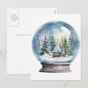 Snö Globe Glass Boll Winter Wonderland jul Helg Vykort