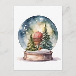 Snö Globe Glass Boll Winter Wonderland jul Helg Vykort
