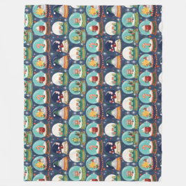 Snö-globe Gnome/Gingerbröd House Fleecefilt