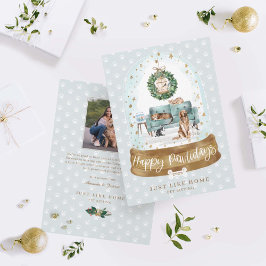 Snö Globe Grönt-soffch Home Pet Sitta Business Julkort