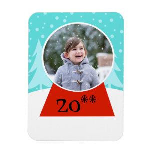 Snö Globe Helgdag Flexible Photo Magnet