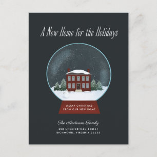 Snö Globe Helgdag Flytta Announement Postcard Helg Vykort