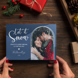 Snö Globe-Helgdag för fotopul Julkort