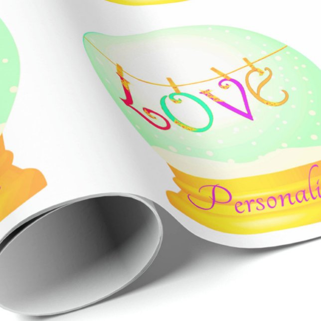 snö-globe i kärlek boho, färglös, papper presentpapper (Skapare uppladdad)