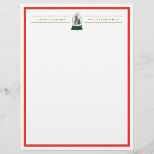 Snö Globe Illustration Helgdag Photo Stationery Brevhuvud