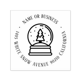 Snö Globe jul Mail Namn och Returadress Självfärgande Stämpel