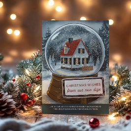Snö Globe jul Önskemål från New Gräver Julkort