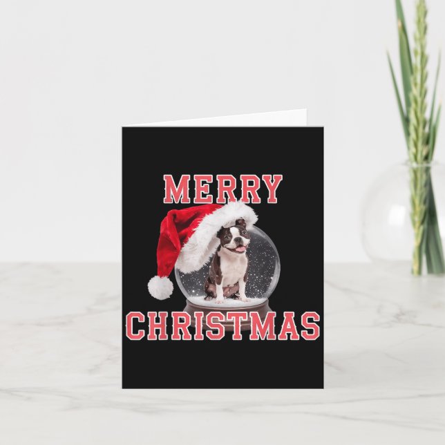 Snö Globe Julafton Fransk Bulldog Jul Kort (Framsida)