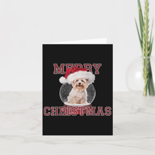 Snö Globe Julafton Maltesiska Hund jul Kort (Framsida)