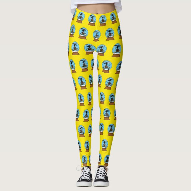 Snö Globe med Blackbird Singing Leggings (Framsida)