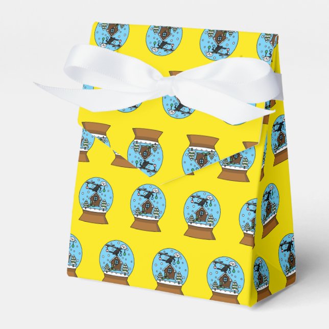 Snö Globe med Blackbird Singing Presentaskar (Framsidan Sidan)