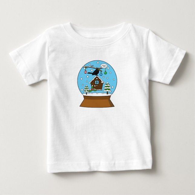 Snö Globe med Blackbird Singing T Shirt (Framsida)