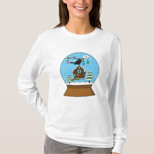 Snö Globe med Blackbird Singing T Shirt