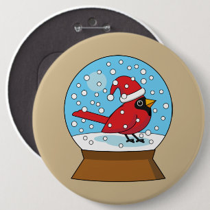 Snö Globe med Cute Red Cardinal Knapp