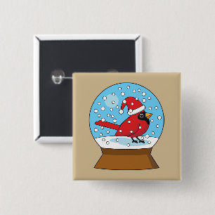 Snö Globe med Cute Red Cardinal Knapp