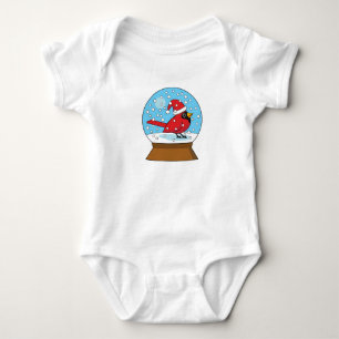 Snö Globe med Cute Red Cardinal T Shirt