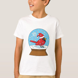 Snö Globe med Cute Red Cardinal T Shirt