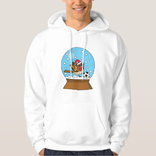 Snö Globe med Cute Sparrow-uppspelningsskåp Hoodie