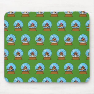 Snö Globe med Cute Sparrow-uppspelningsskåp Musmatta