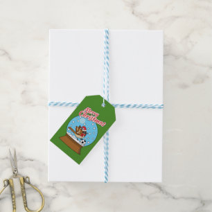 Snö Globe med Cute Sparrow-uppspelningsskåp Presentetikett