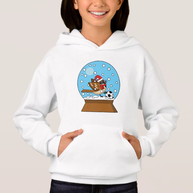Snö Globe med Cute Sparrow-uppspelningsskåp T Shirt (Framsida)