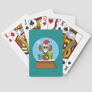 Snö Globe med Jultomten Uggla Casinokort