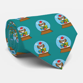 Snö Globe med Jultomten Uggla Slips