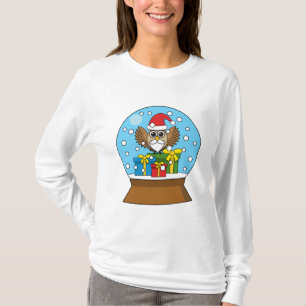 Snö Globe med Jultomten Uggla T Shirt