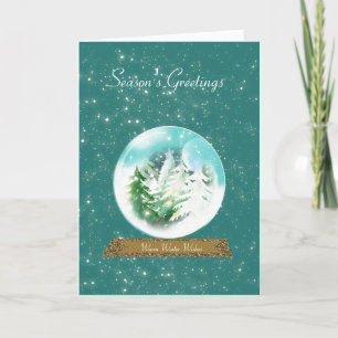 Snö Globe med Snö och Träd Winter Helgdag Card Helgkort