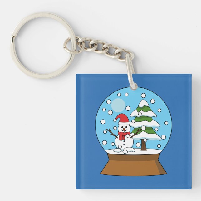 Snö Globe med Snögubbe och Gräs Träd (Framsidan)