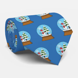 Snö Globe med Snögubbe och Gräs Träd Slips