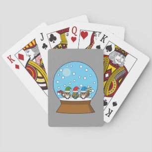 Snö Globe med tre Gnome Uggla Casinokort