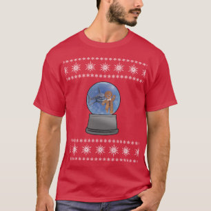 Snö Globe Nightmare med Shark Pepparkaksgubbe T Shirt