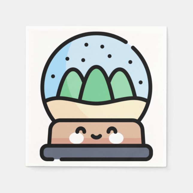 snö globe pappersservett (Framsidan)